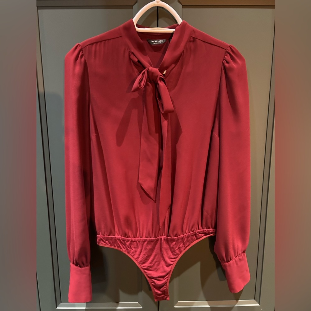 Burgundy bodysuit blouse